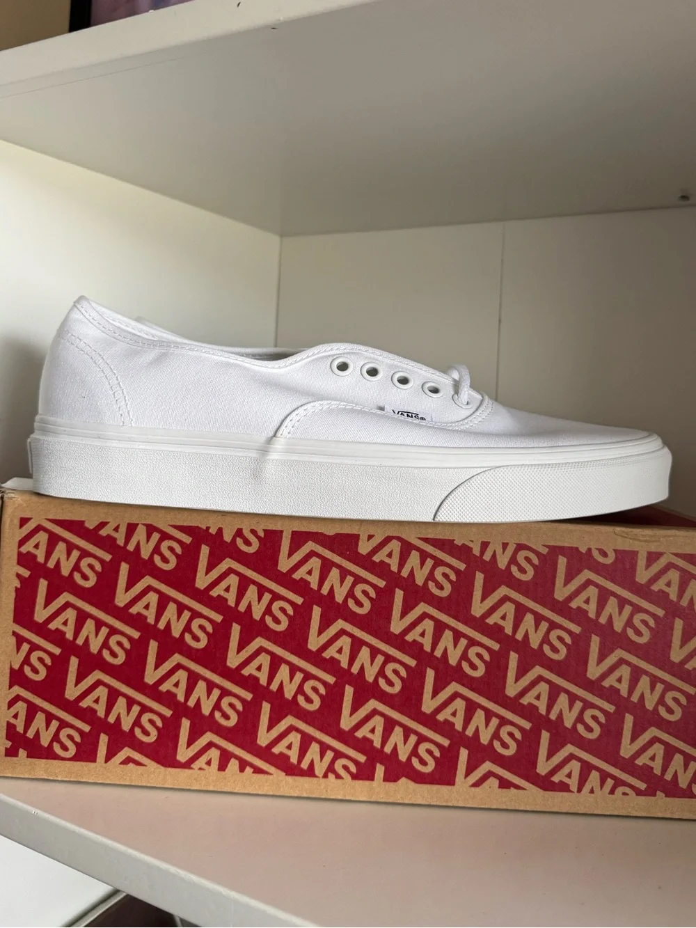 Vans white canvas